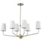 Nuvo Cordello 6-Light Island Pendant Vintage Brass Etched White Opal Glass 60/7886 - alternate 7